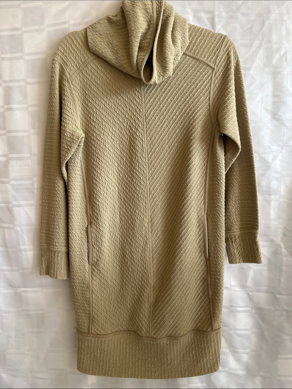 lululemon athletica Quilted Hoodie Sweater Dress in Taupe